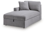 Modmax Granite 5-Piece Double Storage Chaise Sectional with Audio Consoles by Ashley at Eve Furniture