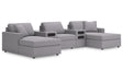 Modmax Granite 5-Piece Performance Fabric Chaise Sectional by Ashley at Eve Furniture