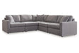 Modmax Granite 5-Piece Performance Fabric Sectional by Ashley at Eve Furniture