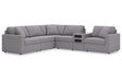 Modmax Granite 6-Piece Performance Fabric Sectional by Ashley at Eve Furniture
