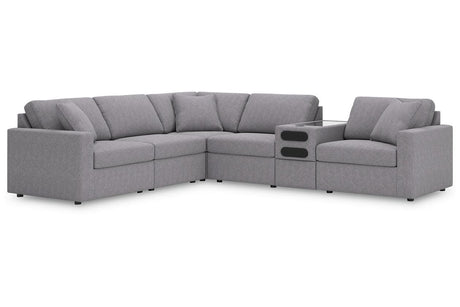Modmax Granite 6-Piece Performance Fabric Sectional by Ashley at Eve Furniture