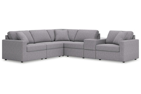 Modmax Granite 6-Piece Performance Fabric Sectional by Ashley at Eve Furniture
