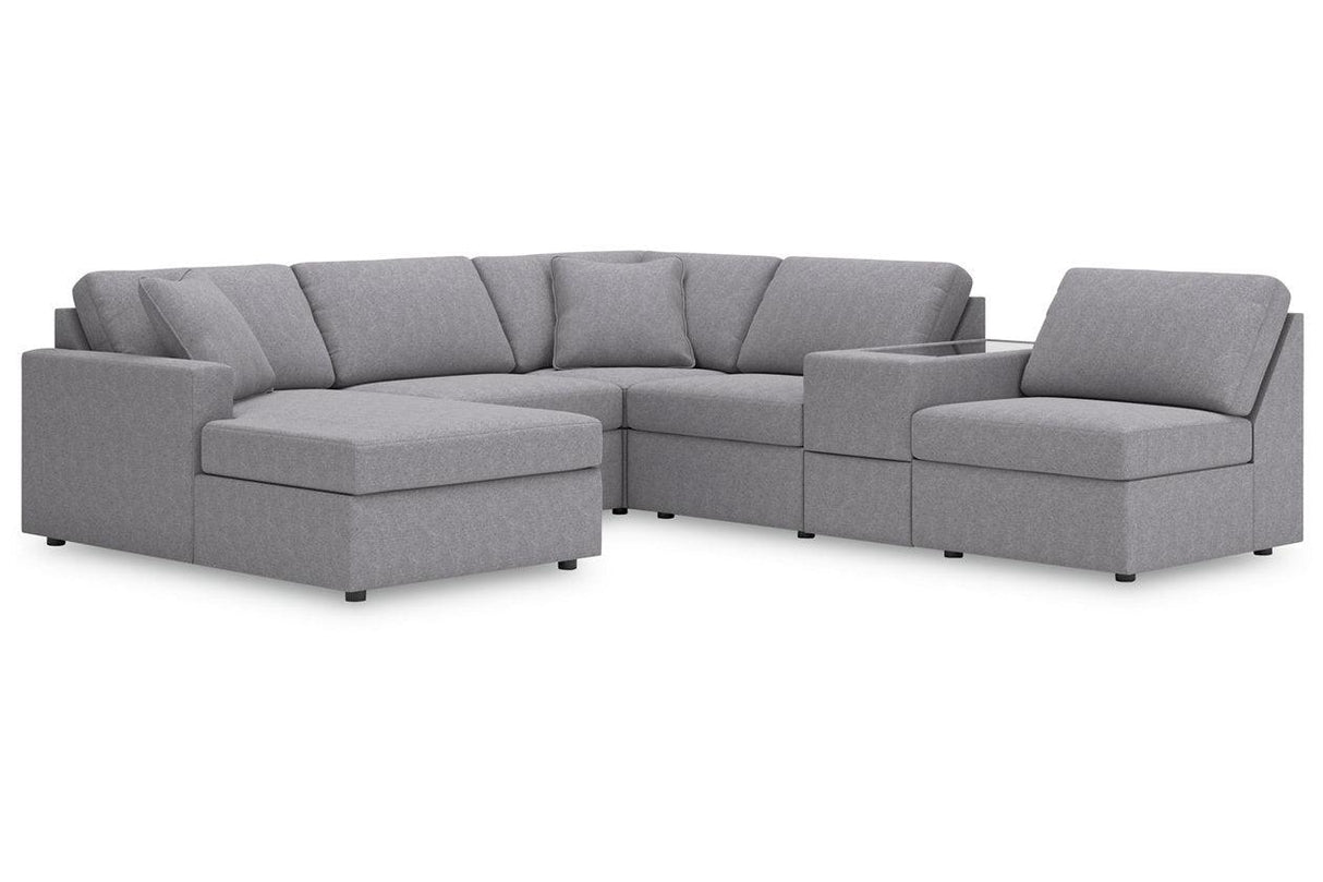 Modmax Granite 6-Piece Sectional with LAF Chaise by Ashley at Eve Furniture