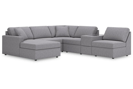 Modmax Granite 6-Piece Sectional with LAF Chaise by Ashley at Eve Furniture