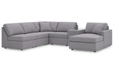 Modmax Granite 6-Piece Sectional with RAF Chaise by Ashley at Eve Furniture