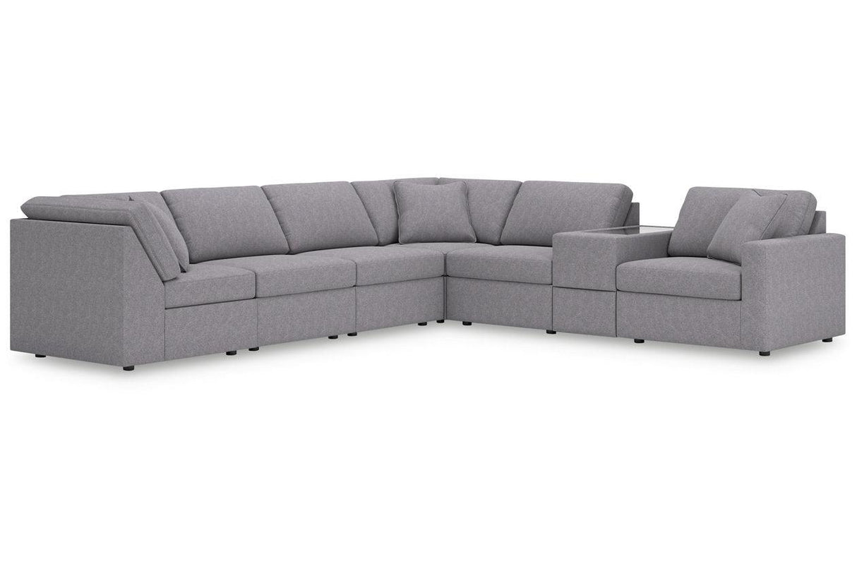 Modmax Granite 7-Piece Performance Fabric Sectional by Ashley at Eve Furniture