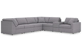 Modmax Granite 7-Piece Performance Fabric Sectional by Ashley at Eve Furniture