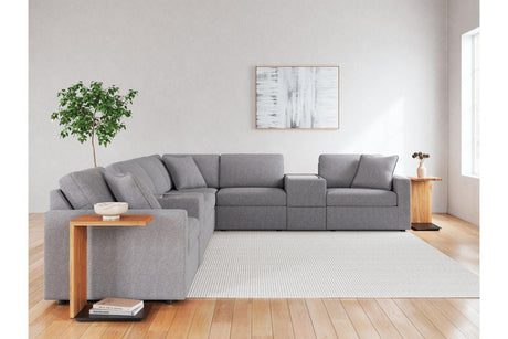 Modmax Granite 8-Piece Performance Fabric Sectional by Ashley at Eve Furniture
