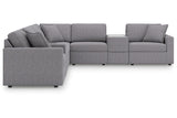 Modmax Granite 8-Piece Performance Fabric Sectional by Ashley at Eve Furniture