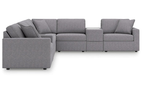 Modmax Granite 8-Piece Performance Fabric Sectional by Ashley at Eve Furniture