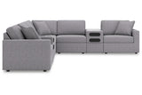 Modmax Granite 8-Piece Performance Fabric Sectional by Ashley at Eve Furniture