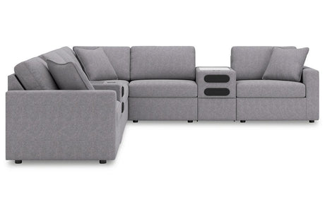 Modmax Granite 8-Piece Performance Fabric Sectional by Ashley at Eve Furniture