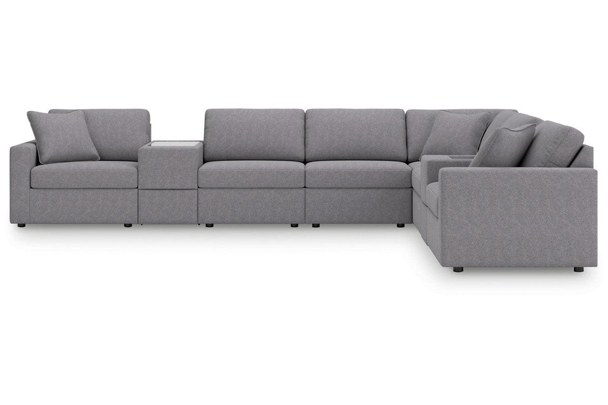 Modmax Granite 8-Piece Performance Fabric Sectional by Ashley at Eve Furniture