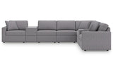 Modmax Granite 8-Piece Performance Fabric Sectional by Ashley at Eve Furniture