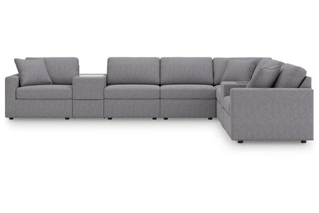 Modmax Granite 8-Piece Performance Fabric Sectional by Ashley at Eve Furniture