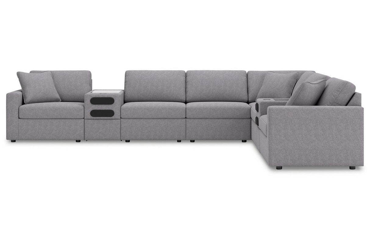 Modmax Granite 8-Piece Performance Fabric Sectional by Ashley at Eve Furniture