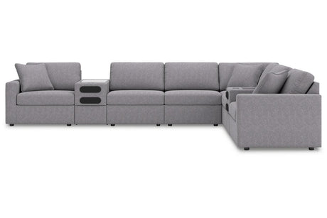 Modmax Granite 8-Piece Performance Fabric Sectional by Ashley at Eve Furniture