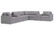 Modmax Granite 8-Piece Performance Fabric Sectional by Ashley at Eve Furniture