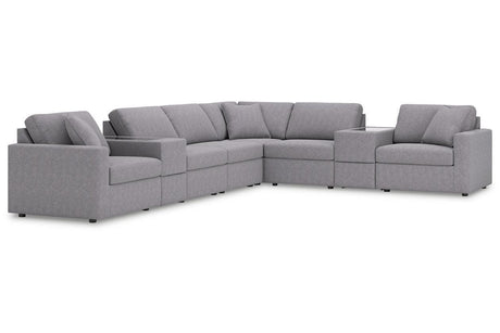 Modmax Granite 8-Piece Performance Fabric Sectional by Ashley at Eve Furniture
