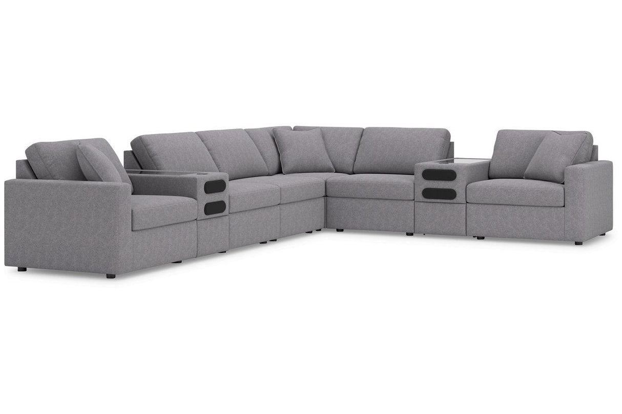 Modmax Granite 8-Piece Performance Fabric Sectional by Ashley at Eve Furniture