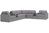 Modmax Granite 8-Piece Performance Fabric Sectional by Ashley at Eve Furniture