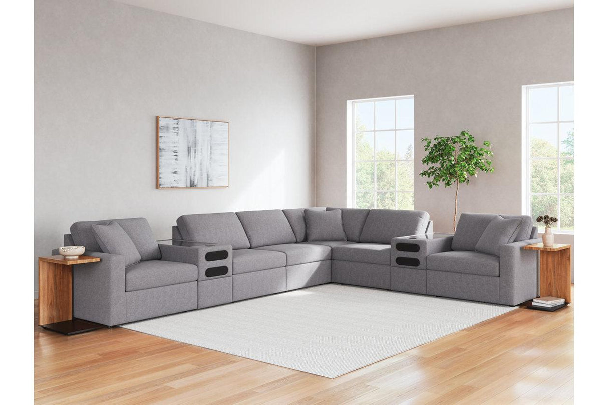 Modmax Granite 8-Piece Performance Fabric Sectional by Ashley at Eve Furniture