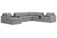 Modmax Granite 8-Piece Sectional with Audio System and LAF Chaise by Ashley at Eve Furniture