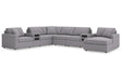 Modmax Granite 8-Piece Sectional with Audio System and RAF Chaise by Ashley at Eve Furniture