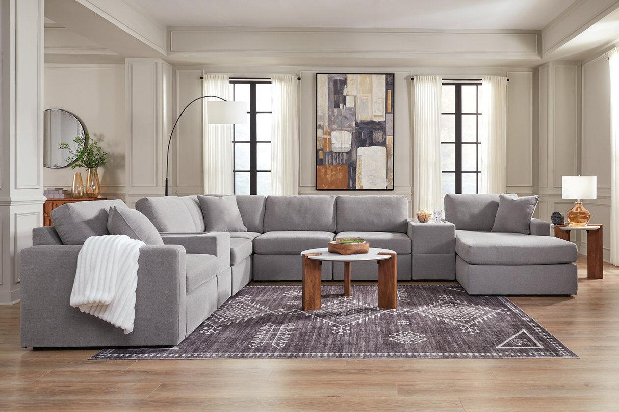 Modmax Granite 8-Piece Sectional with RAF Chaise by Ashley at Eve Furniture