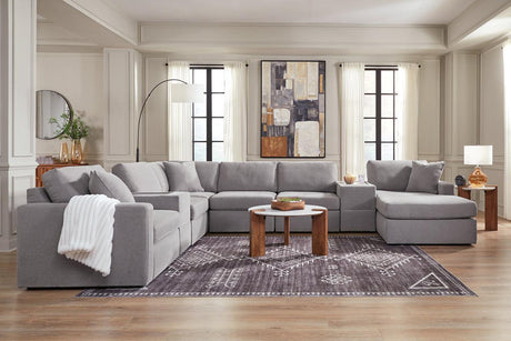 Modmax Granite 8-Piece Sectional with RAF Chaise by Ashley at Eve Furniture