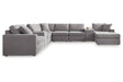 Modmax Granite 8-Piece Sectional with RAF Chaise by Ashley at Eve Furniture