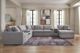 Modmax Granite 8-Piece Sectional with RAF Storage Chaise and Audio Consoles by Ashley at Eve Furniture