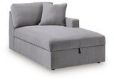 Modmax Granite 8-Piece Sectional with RAF Storage Chaise and Audio Consoles by Ashley at Eve Furniture