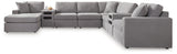 Modmax Granite 8-Piece Sectional with Storage Chaise and Audio Consoles by Ashley at Eve Furniture