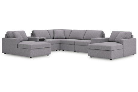 Modmax Granite 8-Piece Sectional with two Chaise by Ashley at Eve Furniture