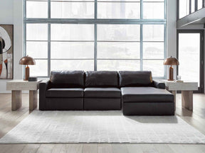 ModMax II Black 3-Piece RAF Sofa Chaise Sectional by Ashley at Eve Furniture