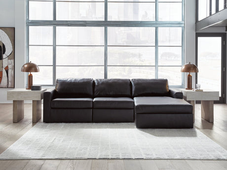 ModMax II Black 3-Piece RAF Sofa Chaise Sectional by Ashley at Eve Furniture