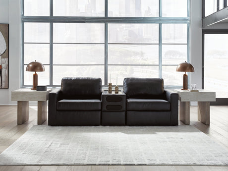 ModMax II Black 3-Piece Sectional Loveseat with Audio Console by Ashley at Eve Furniture