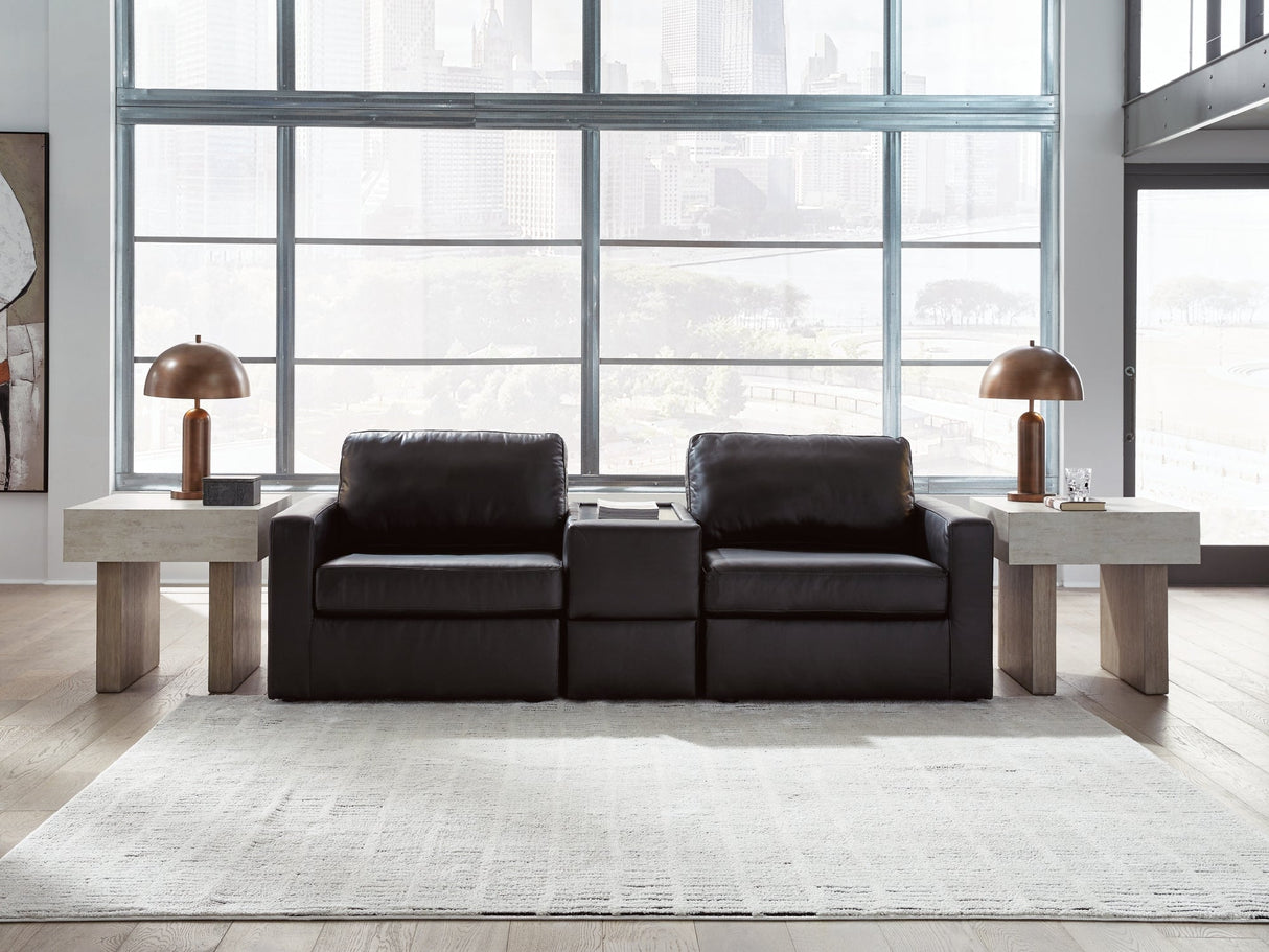 ModMax II Black 3-Piece Sectional Sofa with Storage Console by Ashley at Eve Furniture