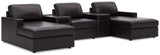 ModMax II Black 5-Piece Double Chaise Sectional with Audio Consoles by Ashley at Eve Furniture