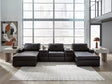 ModMax II Black 5-Piece Double Chaise Sectional with Audio Consoles by Ashley at Eve Furniture