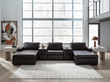 ModMax II Black 5-Piece Double Chaise Sectional with Audio Consoles by Ashley at Eve Furniture