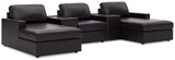 ModMax II Black 5-Piece Double Chaise Sectional with Storage Consoles by Ashley at Eve Furniture