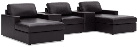 ModMax II Black 5-Piece Double Chaise Sectional with Storage Consoles by Ashley at Eve Furniture