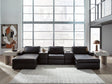 ModMax II Black 5-Piece Double Chaise Sectional with Storage Consoles by Ashley at Eve Furniture