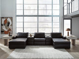 ModMax II Black 5-Piece Double Chaise Sectional with Storage Consoles by Ashley at Eve Furniture