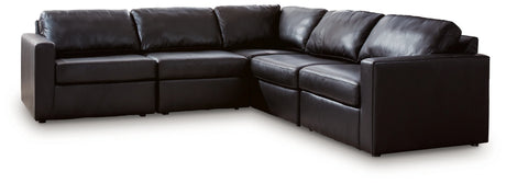 ModMax II Black Leather 5-Piece Sectional by Ashley at Eve Furniture