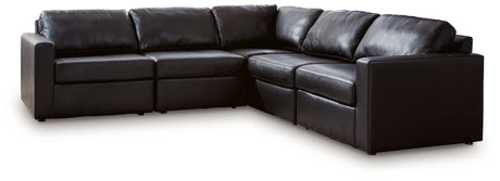 ModMax II Black Leather 5-Piece Sectional by Ashley at Eve Furniture