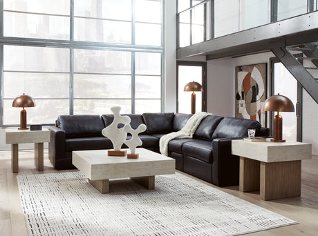 ModMax II Black Leather 5-Piece Sectional by Ashley at Eve Furniture