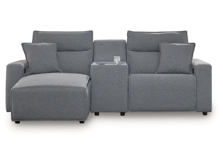 Modmax II Salt and Pepper 3-Piece Power Reclining Sectional with LAF Chaise by Ashley at Eve Furniture